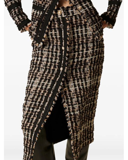 Twinset Black Jupe Mi-Longue Myfo À Boutons En Tweed