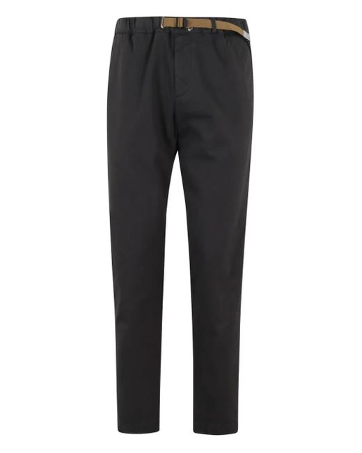 White Sand Black Buckle-Fastening Cotton Trousers for men