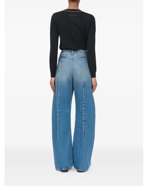 MM6 by Maison Margiela Blue Barrel-Leg Jeans