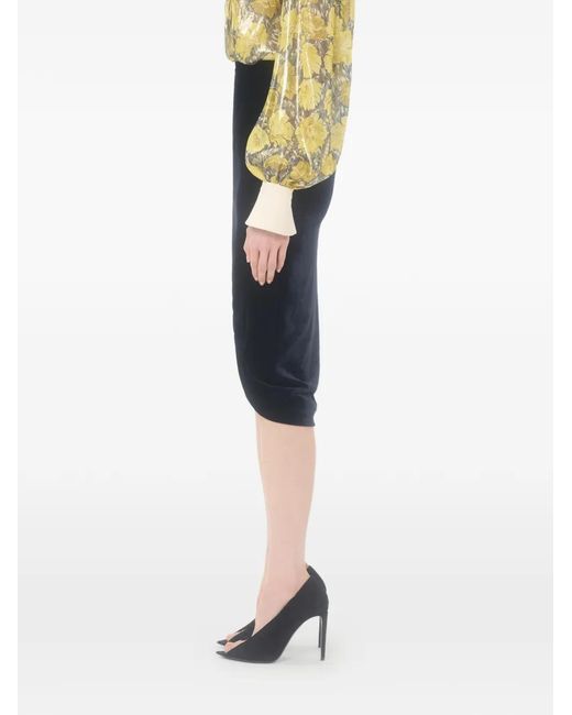 Valentino Garavani Blue Velvet Midi Skirt