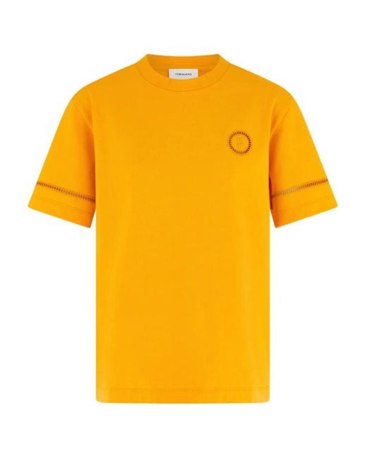 Ferragamo Yellow T-Shirt Mit Logo-Verzierung