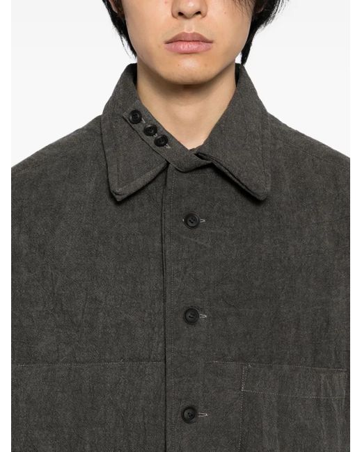 Yohji Yamamoto Gray Gusset-Collar Padded Jacket for men