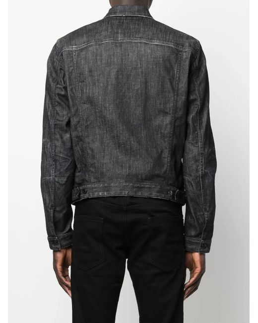 DSquared² Black Studded Distressed Denim Jacket for men