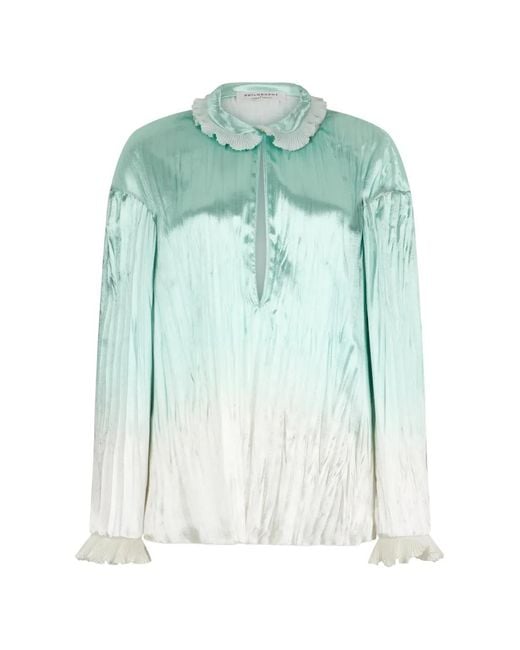 Philosophy Di Lorenzo Serafini Green Ruffled-Detail Blouse