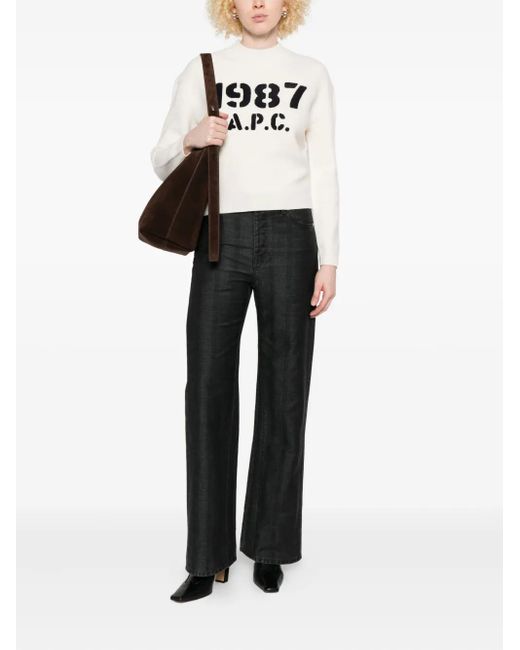 A.P.C. White 1987 Logo Jumper