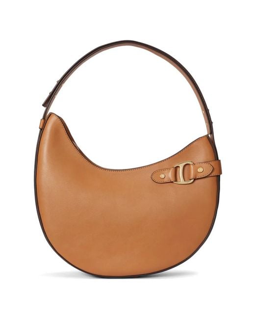 Ralph Lauren Brown Large Tasha D-Ring Leather Shoulder Bag