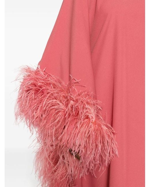 Robe longue Ubud Extravaganza à plumes ‎Taller Marmo en coloris Pink