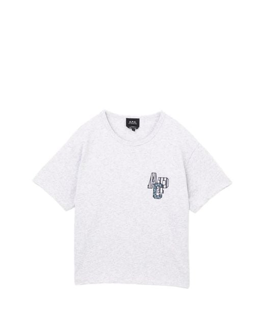 A.P.C. White Logo-Embroidered T-Shirt
