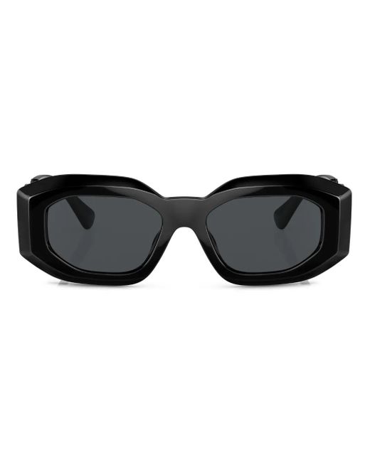 Versace Black Geometric-Frame Tinted Sunglasses