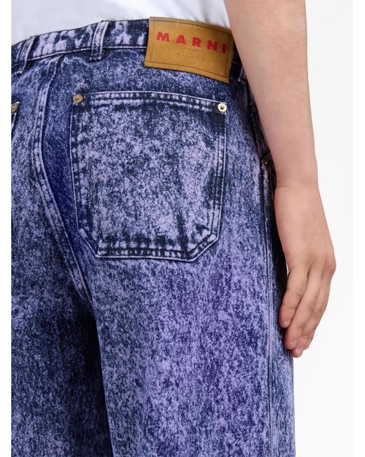 Marni Blue Stonewashed Mid-Rise Straight-Leg Jeans for men