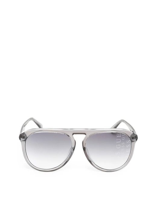 GUESS EYEWEAR Metallic Pilot-Frame Sunglasses for men