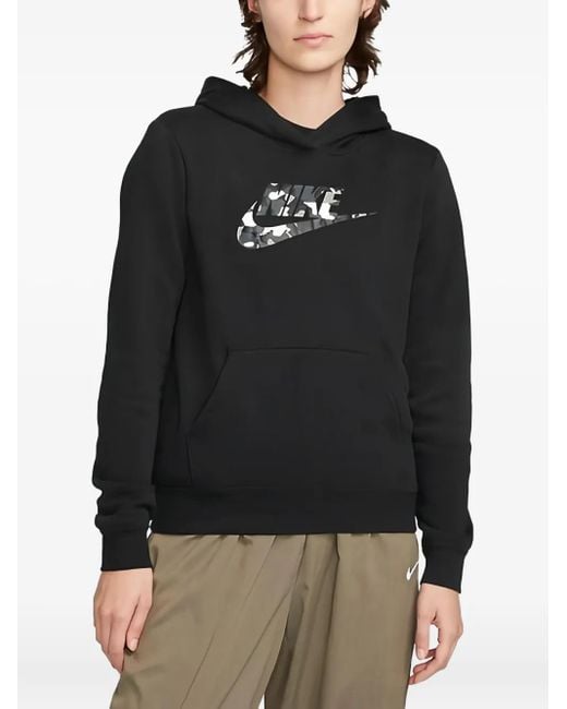 Nike Black Camouflage-Logo Hoodie