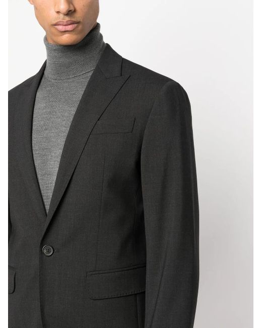 DSquared² Black Single-Breasted Wool-Blend Suit for men