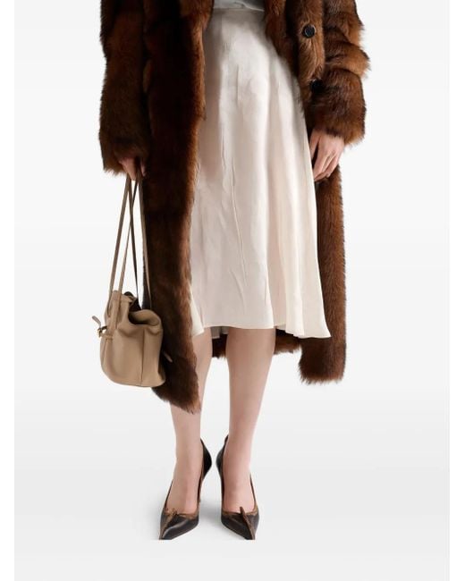 Prada Natural Asymmetrischer Midirock Aus Jacquard