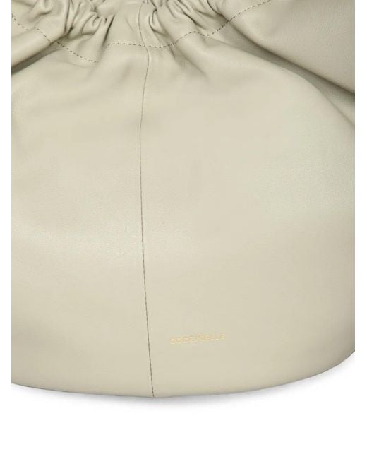 Coccinelle Metallic Ruched Leather Tote Bag