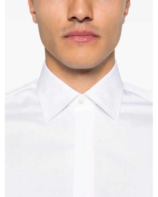 Chemise Cambridge À Manches Longues Tagliatore pour homme en coloris White