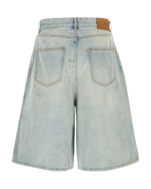 1989 STUDIO Blue Logo-Patch Denim Shorts for men