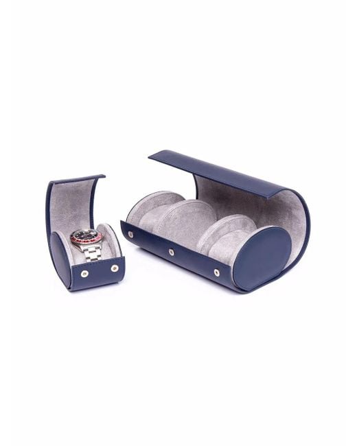 Rapport Blue Hyde Park Three Watch Roll Case for men
