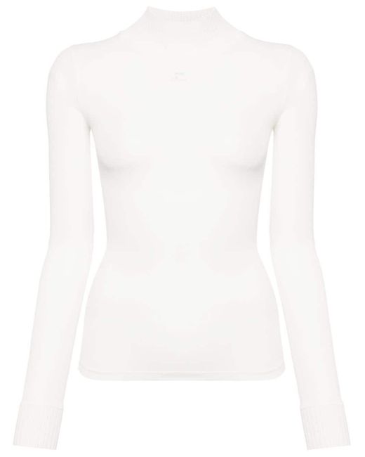 Courreges White Reedition Second Skin Mesh Top