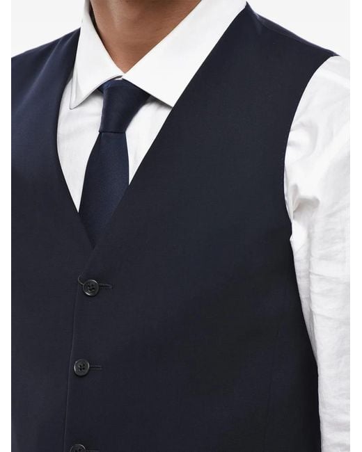 Corneliani Blue Button-Up Tailored Waistcoat for men