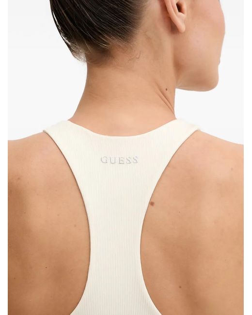 Guess Geribbelde Tanktop in het White