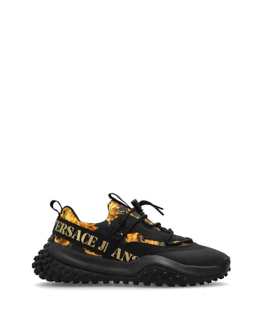 Versace Jeans Couture Black Baskets Imprimées À Lacets for men