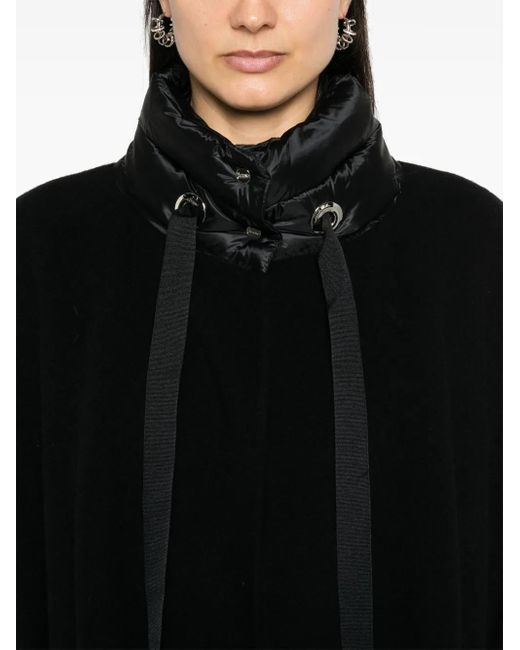 Herno Black Wool And Nylon Cape