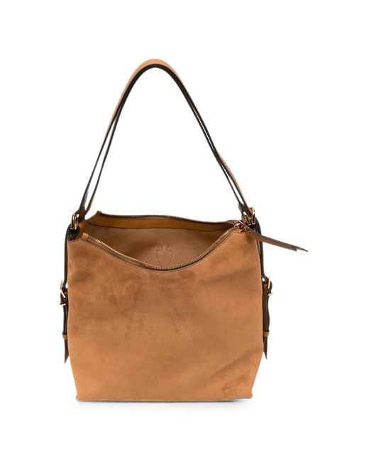 Tod's Brown T Timeless Suede Tote Bag