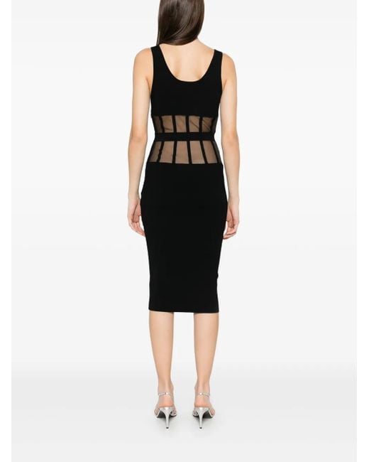 Elisabetta Franchi Black Corset-Cuts Midi Dress