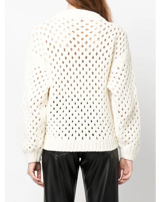 Alysi Natural Open-Knit Crew Neck Jumper