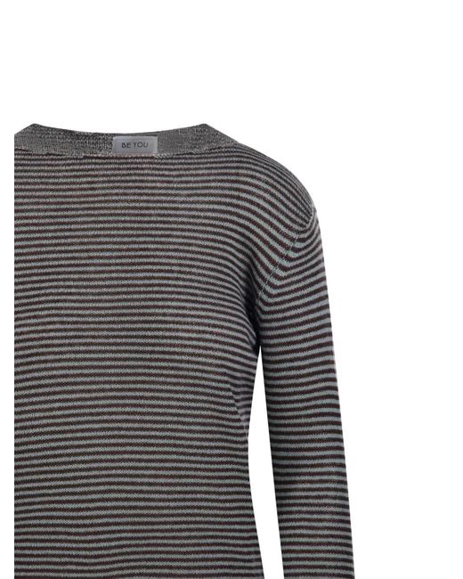 Pull À Rayures Be You en coloris Gray