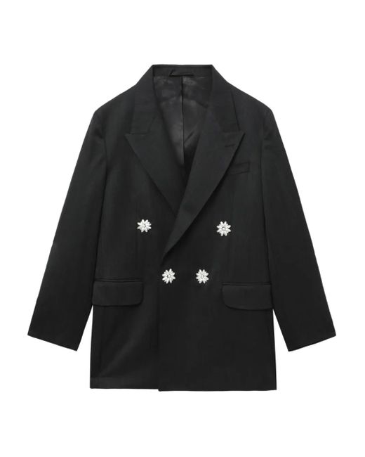 メンズ Simone Rocha フラワー ダブルジャケット Black
