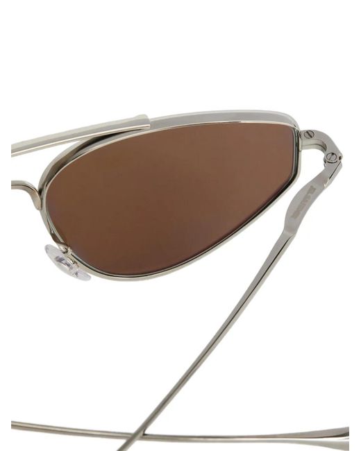 Jil Sander White Pilot-Frame Sunglasses