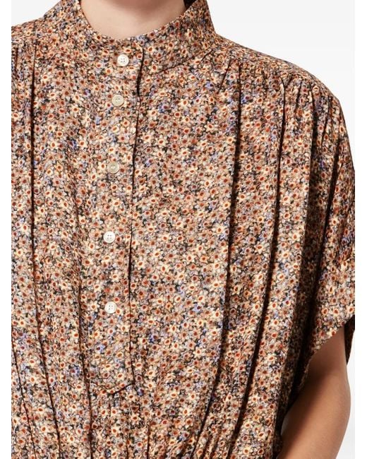 Isabel Marant Brown Azalea Floral Top