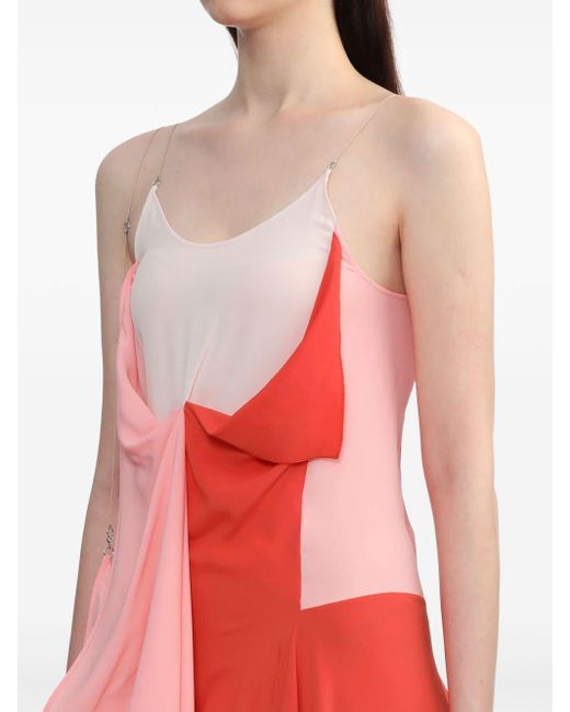 Kiko Kostadinov Asymmetrische Mini-jurk Met Colourblocking in het Red