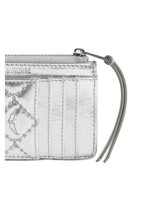 Zadig & Voltaire Gray Diamond-Pattern Wallet