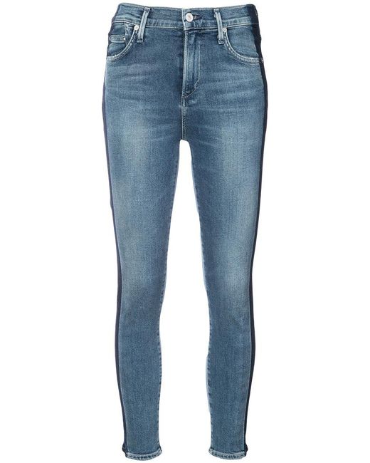 Citizens of Humanity Blue Skinny Side Stripe Jeans
