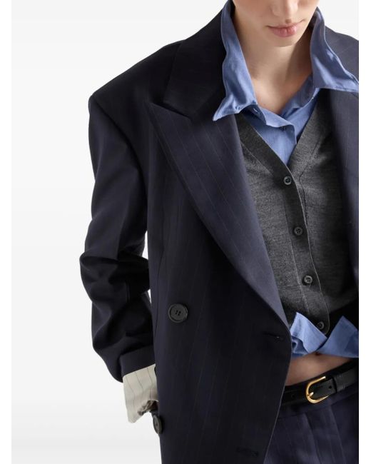 Blazer A Rayas Diplomáticas Prada de color Blue
