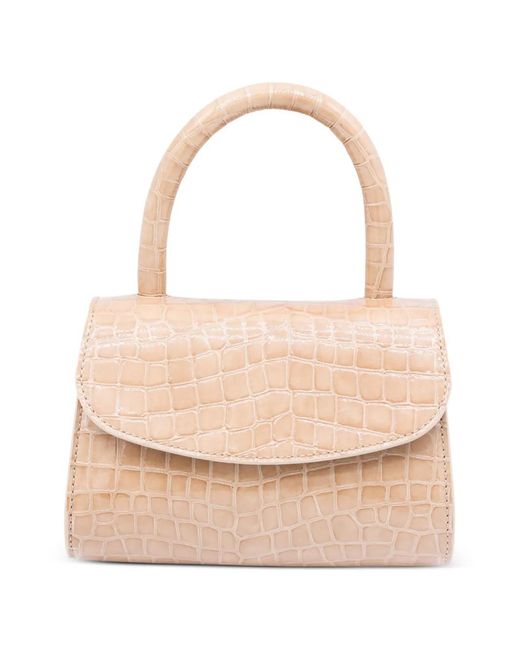 By Far Pink Mini 2.0 Crocodile-Effect Tote Bag