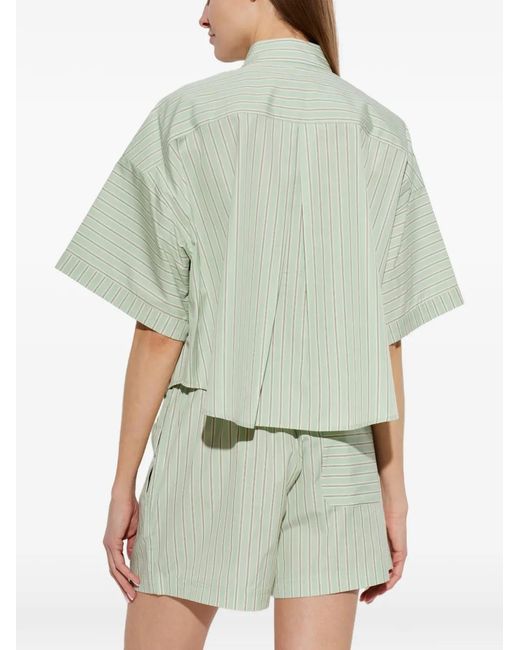 Rag & Bone White Marin Striped Short-Sleeve Shirt