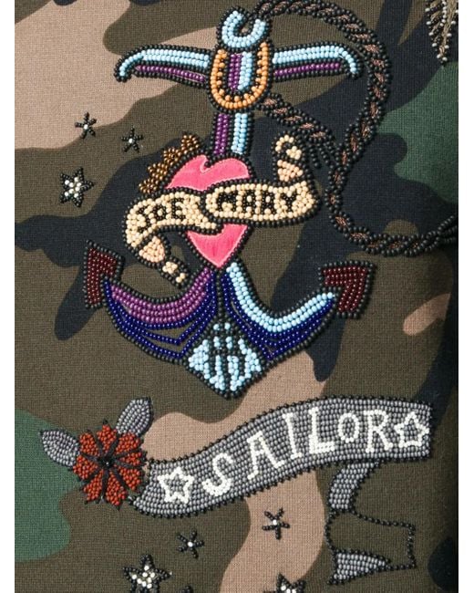 Valentino Garavani Sweatshirt mit Camouflage-Print in Green für Herren