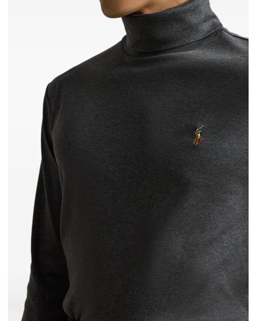 Polo Ralph Lauren Gray Pony-Embroidered Turtleneck Sweater for men