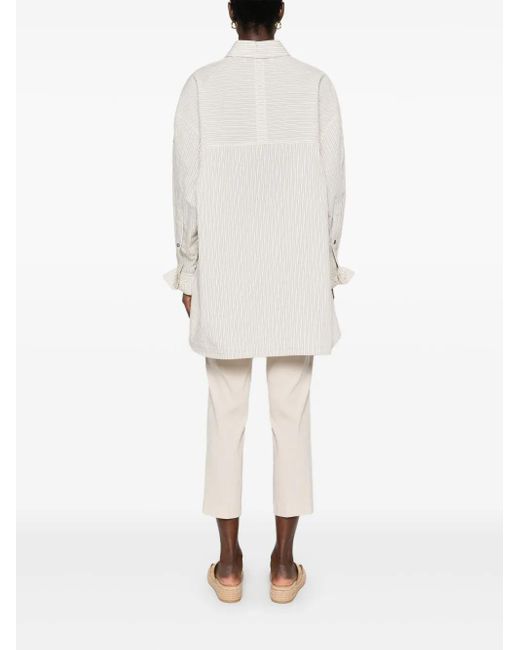 Camicia A Righe di Tela in White