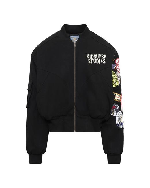 Kidsuper Black Patch-Detail Bomber Jacket for men