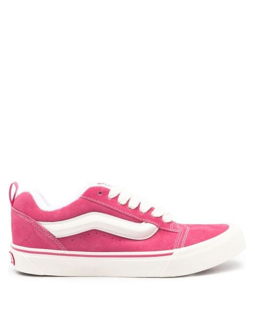 Vans Pink Knu Skool Suede Sneakers for men