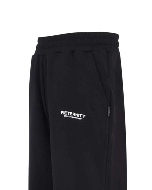 RETERNITY Black Logo-Detail Track Pants for men