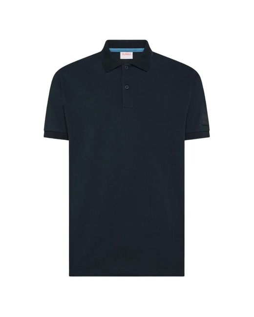 Sun 68 Blue Logo-Patch Polo Shirt for men