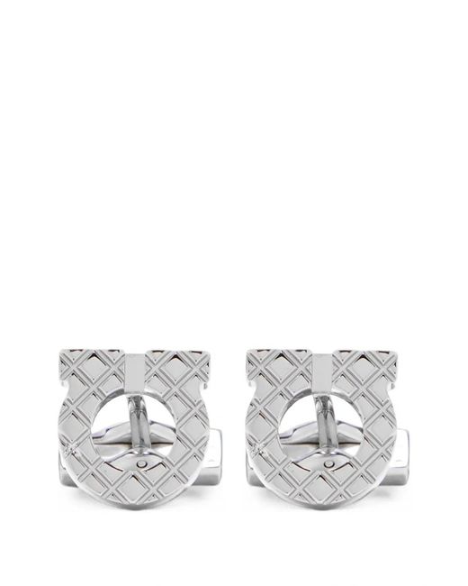 Ferragamo White Gancini Cufflinks for men