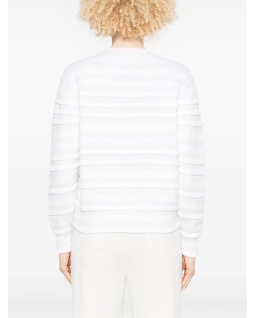 Barrie White Striped Sweater