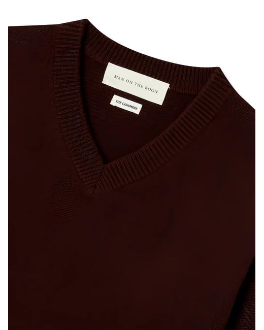 MAN ON THE BOON. Trui Met V-Hals in het Brown voor heren